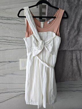 See by Chloe White Twist Knot One Shoulder Dress Size 6